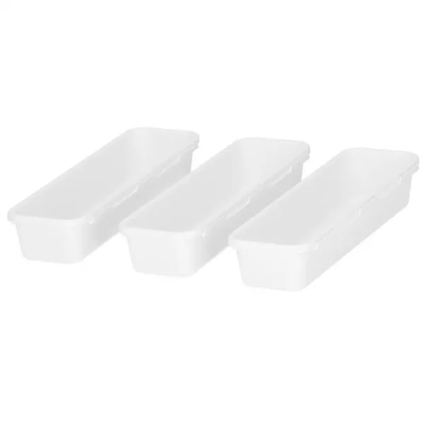 Fehér fiókrendező készlet, 8 db (3 S, 3 M, 2 L) PP műanyag