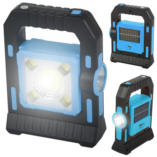 LED napelemes kemping lámpa 37 COB, powerbank, USB-töltés