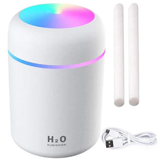 Mini párásító és aroma diffúzor - USB csatlakozással, RGB fényekkel