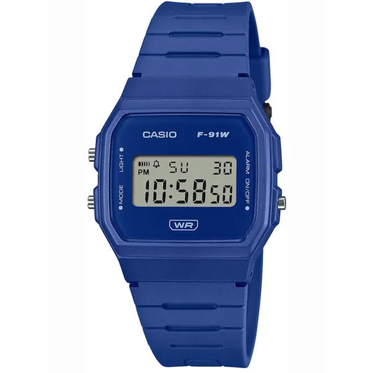 Casio F-91WB-2A1DF férfi digitális óra, kék, 100 m vízálló