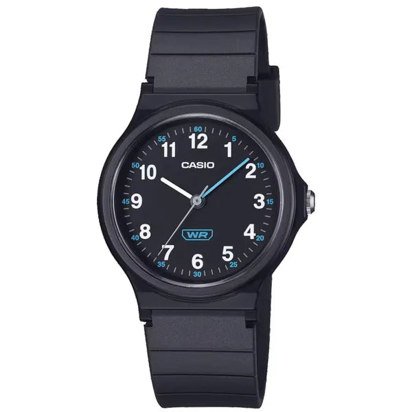 Casio LQ-24B-1BDF női karóra, fekete, kvarc, WR30, műanyag szíj