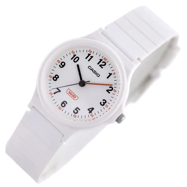 Casio LQ-24B-7BDF női karóra, fehér műanyag szíj, 36 mm, WR30