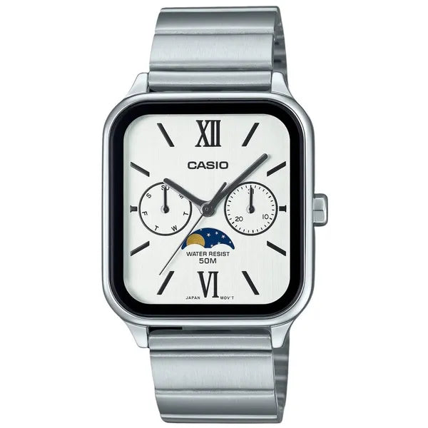 Casio MTP-M305D-7A2 férfi karóra, acél, holdfázis, WR50