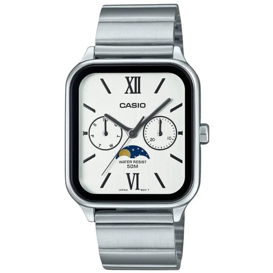 Casio MTP-M305D-7A2 férfi karóra, acél, holdfázis, WR50