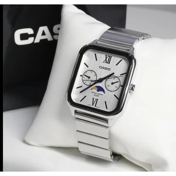 Casio MTP-M305D-7A2 férfi karóra, acél, holdfázis, WR50