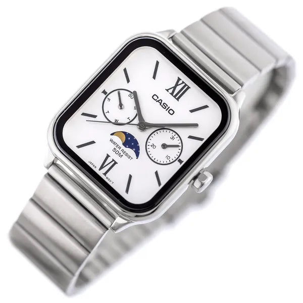 Casio MTP-M305D-7A2 férfi karóra, acél, holdfázis, WR50