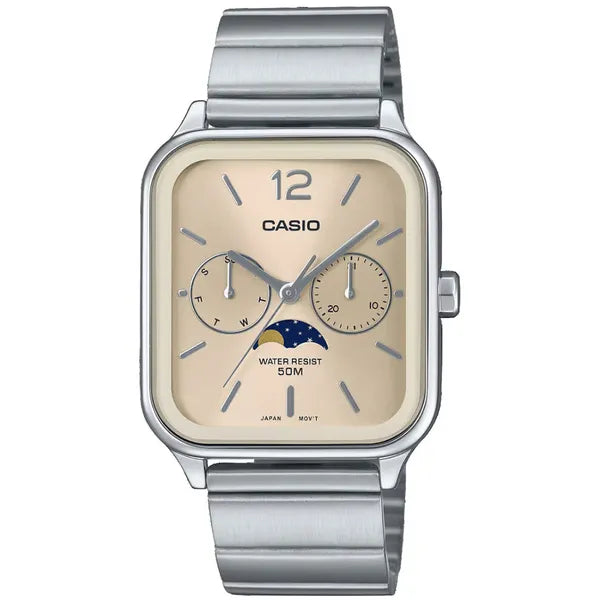 Casio férfi karóra MTP-M305D-9A, rozéarany számlap, acél, 34 mm, WR50