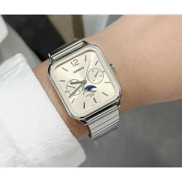 Casio férfi karóra MTP-M305D-9A, rozéarany számlap, acél, 34 mm, WR50