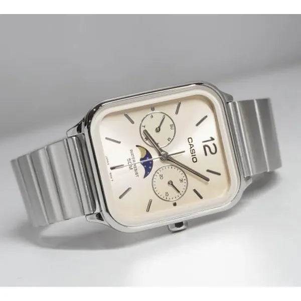 Casio férfi karóra MTP-M305D-9A, rozéarany számlap, acél, 34 mm, WR50