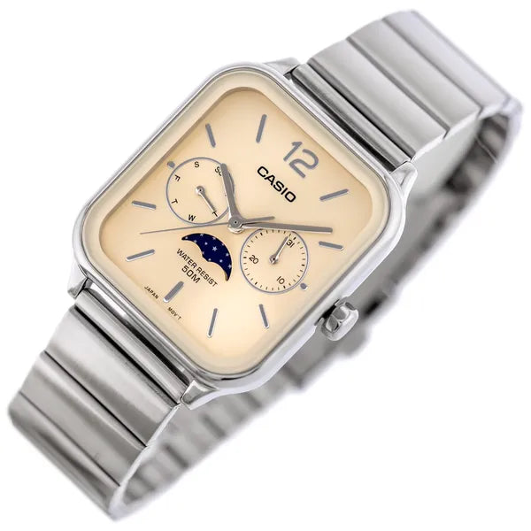 Casio férfi karóra MTP-M305D-9A, rozéarany számlap, acél, 34 mm, WR50