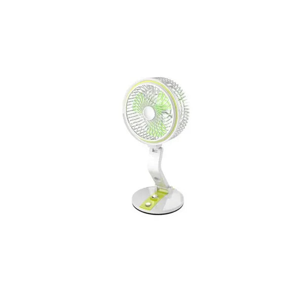 Összecsukható vezeték nélküli USB-tölthető asztali ventilátor LED fénnyel, zöld