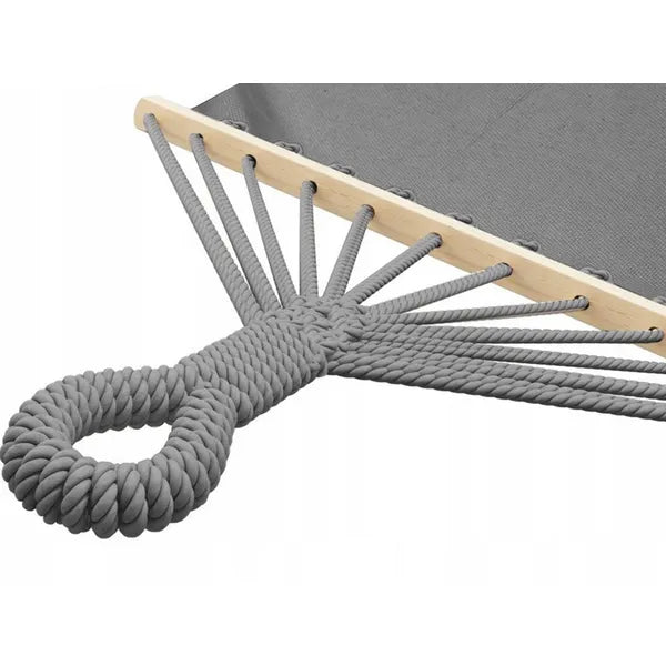 Kerti XL függőágy 200×100 cm, 200 kg teherbírással, huzattal és kötelekkel
