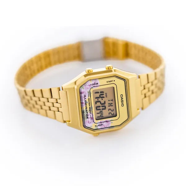 Casio LA680WGA-4C női digitális karóra, arany, nemesacél, WR30