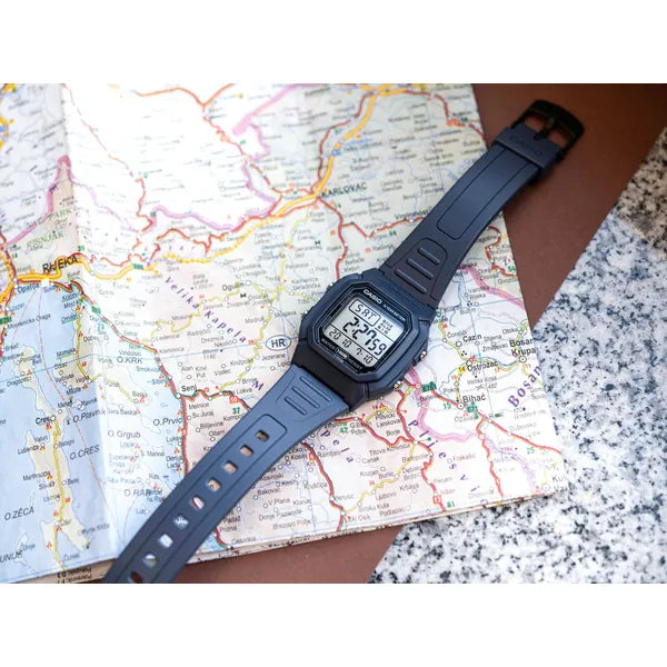 Casio W-800H-2A férfi digitális karóra, WR100, kék műanyag