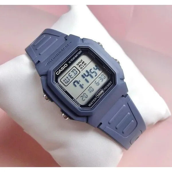Casio W-800H-2A férfi digitális karóra, WR100, kék műanyag