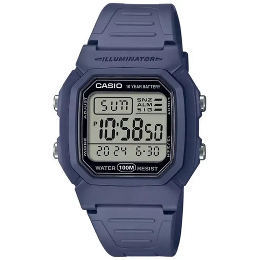 Casio W-800H-2A férfi digitális karóra, WR100, kék műanyag
