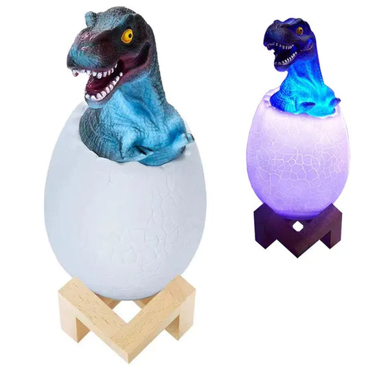 Tyrannosaurus dinoszaurusz tojás éjjeli lámpa, RGB LED, érintésvezérlés
