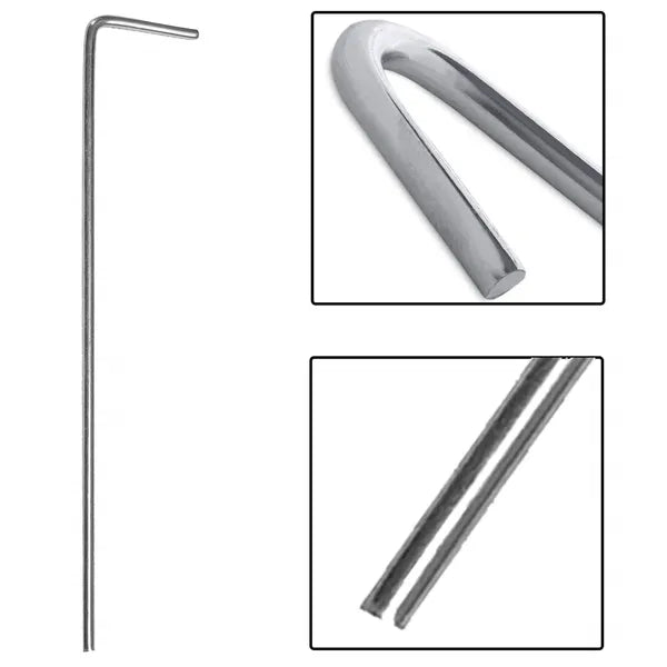 Fém sátorcövek készlet 17,5 cm, ezüst, 10 db