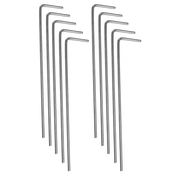Fém sátorcövek készlet 17,5 cm, ezüst, 10 db