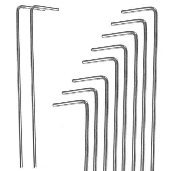 Fém sátorcövek készlet 17,5 cm, ezüst, 10 db