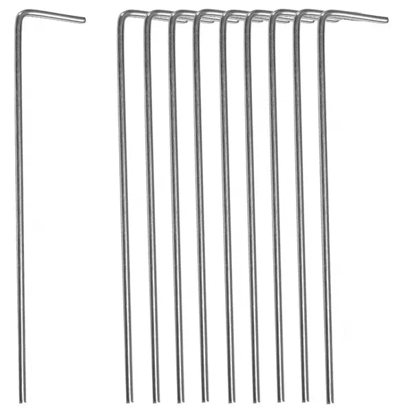 Fém sátorcövek készlet 17,5 cm, ezüst, 10 db
