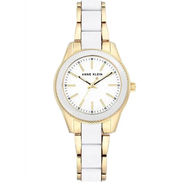 Anne Klein AK-3212WTGB női karóra, kvarc, rozsdamentes acél, arany/fehér