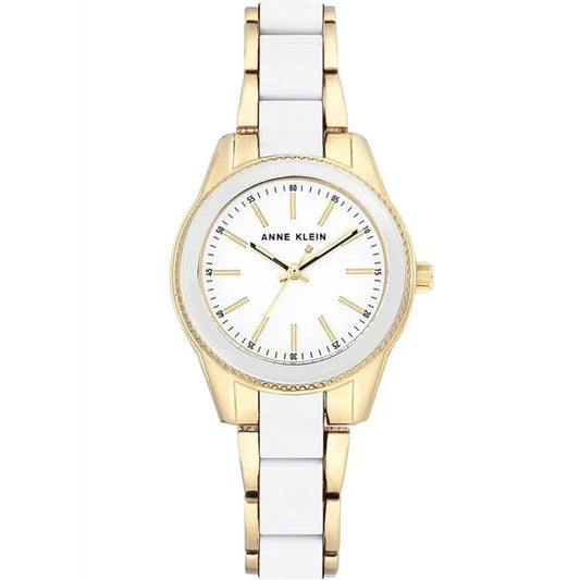 Anne Klein AK-3212WTGB női karóra, kvarc, rozsdamentes acél, arany/fehér