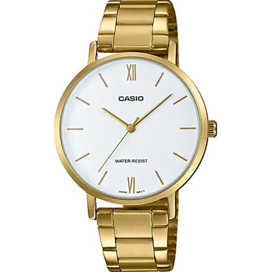 Casio MTP-VT01G-7B férfi karóra arany acél tok és szíj, 40 mm, WR30