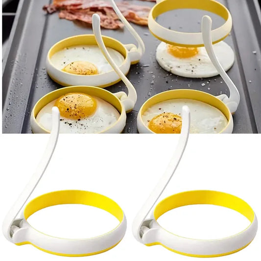 Szilikon tojásforma és mini palacsinta-keret, 10 cm, 2 db, sárga/fehér