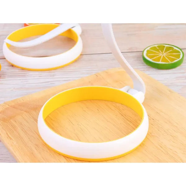 Szilikon tojásforma és mini palacsinta-keret, 10 cm, 2 db, sárga/fehér
