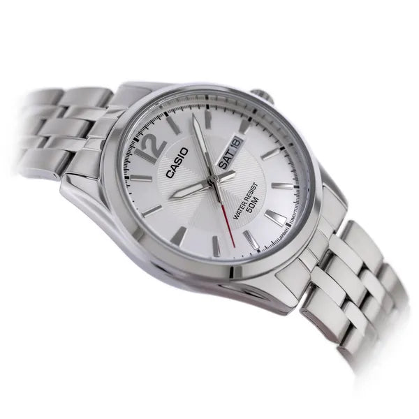 Casio MTP-1335D-7A férfi karóra, rozsdamentes acél, ezüst, WR50