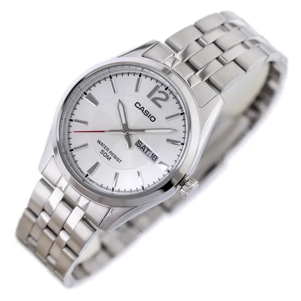 Casio MTP-1335D-7A férfi karóra, rozsdamentes acél, ezüst, WR50