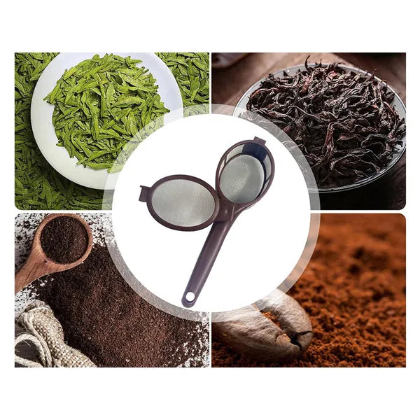 Alumínium tea-, kávé- és gyógynövény szűrőkosár, műanyag nyél, 5 cm
