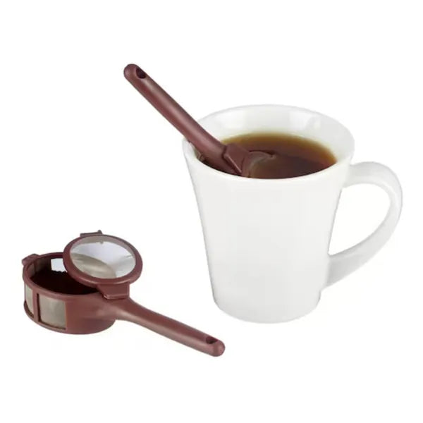 Alumínium tea-, kávé- és gyógynövény szűrőkosár, műanyag nyél, 5 cm