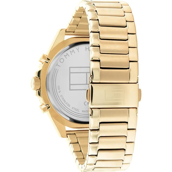 Tommy Hilfiger Larson férfi karóra, aranyacél, fekete számlap, 46 mm