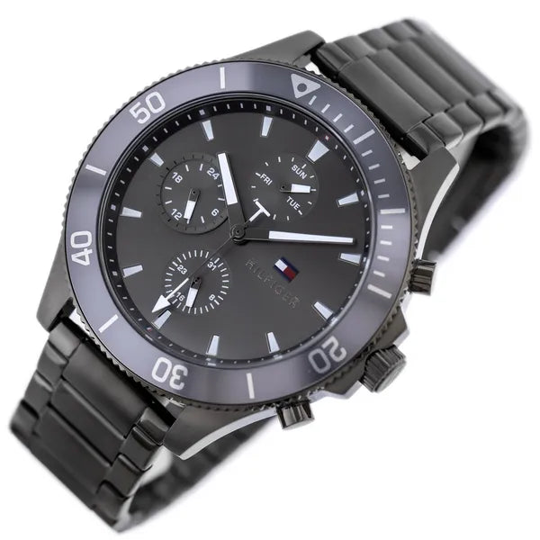 Tommy Hilfiger Larson férfi karóra, szürke rozsdamentes acél, WR50