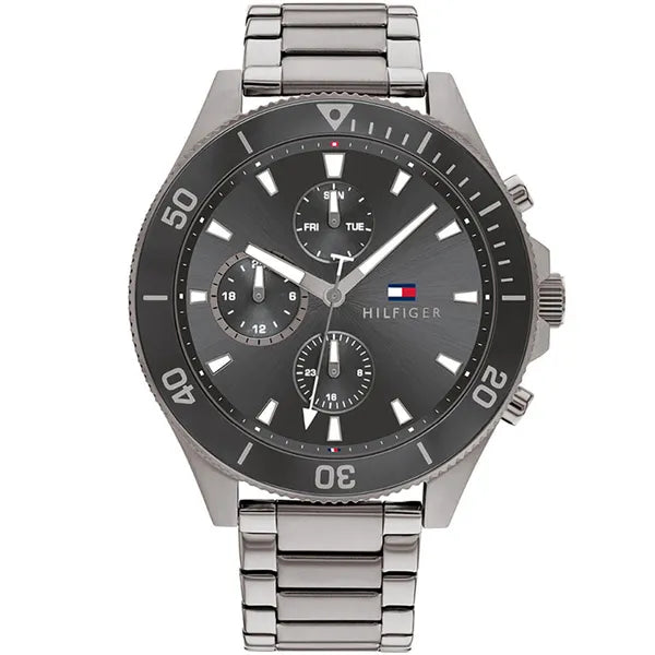 Tommy Hilfiger Larson férfi karóra, szürke rozsdamentes acél, WR50