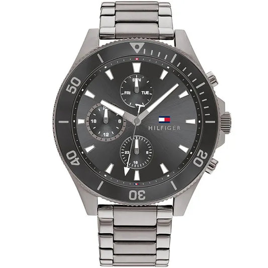 Tommy Hilfiger Larson férfi karóra, szürke rozsdamentes acél, WR50