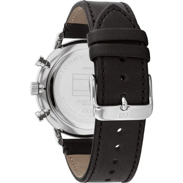Tommy Hilfiger Legend férfi karóra, 44 mm, fekete bőr szíj, WR50