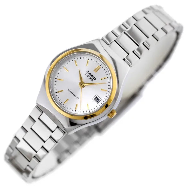 Casio LTP-1170G-7A női karóra, két tónusú acél, kvarc, dátum, WR30