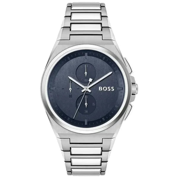 Hugo Boss 1514048 férfi kronográf karóra, nemesacél, kék, 44 mm
