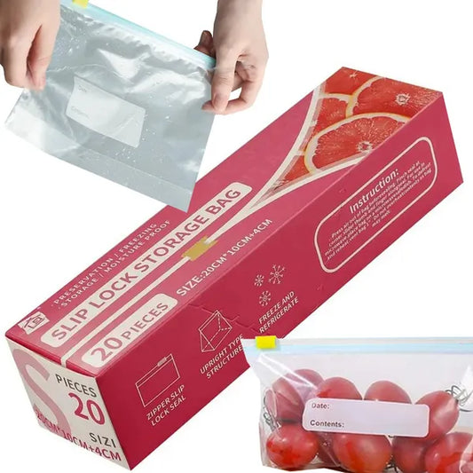 Visszazárható élelmiszer-tároló tasakok, 600 ml, 20 db