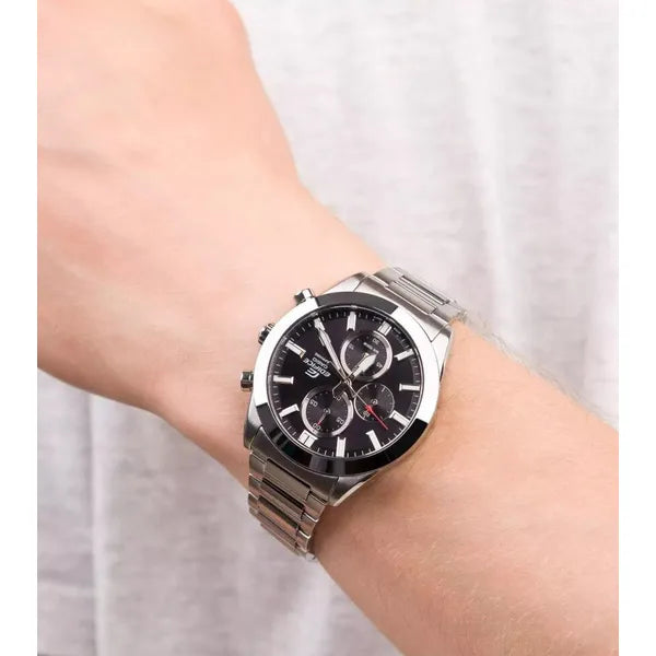 Casio Edifice férfi kronográf karóra, acél, szafír üveg, WR100, 41 mm