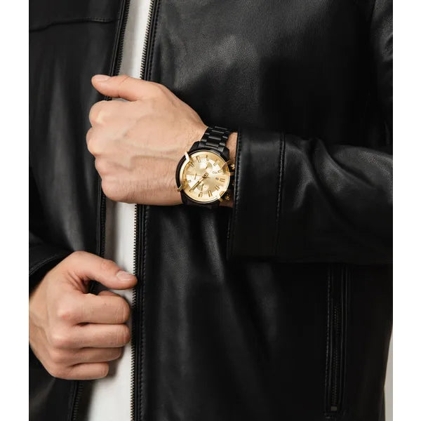 Diesel Griffed DZ4525 férfi karóra, fekete-arany, 48 mm, kronográf, 5 ATM