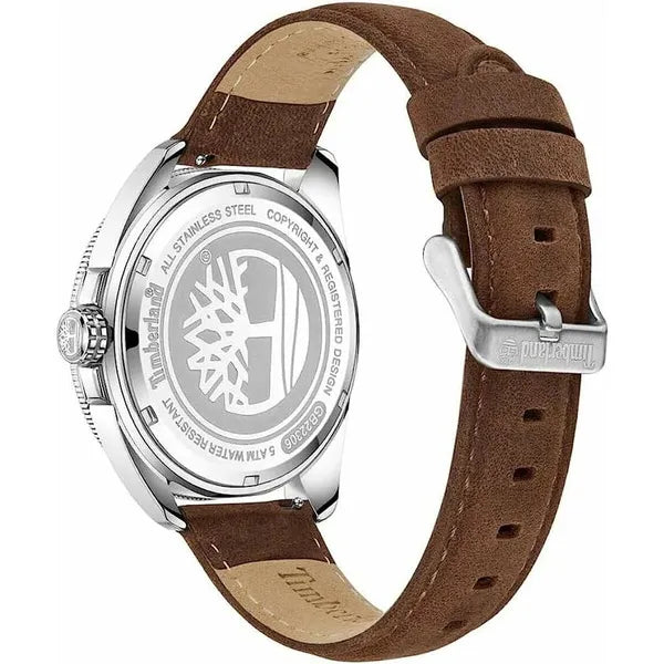 Timberland TDWGB2230602 férfi karóra, 46 mm, barna bőrszíj, WR50