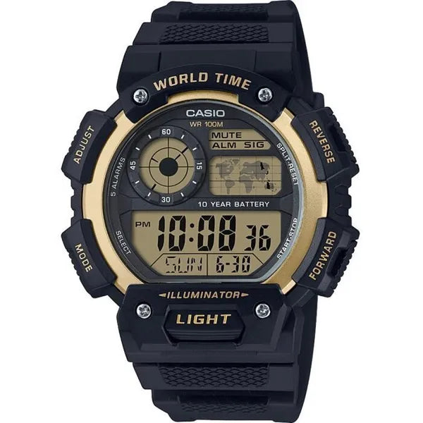 Casio AE-1400WH-9AVEF férfi sportóra, 100 m vízálló, LED, kvartz