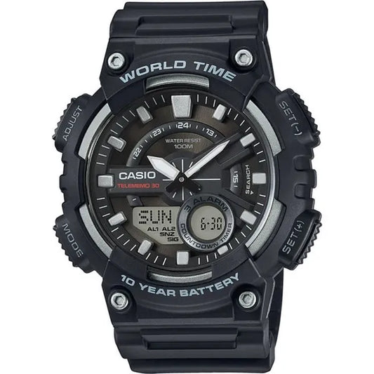 Casio AEQ-110W-1AVEF férfi sport karóra, fekete, quartz, 100 m vízálló