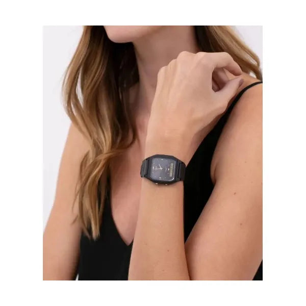 Casio AW-48HE-1AVDF női karóra, fekete, analóg-digitális, WR50