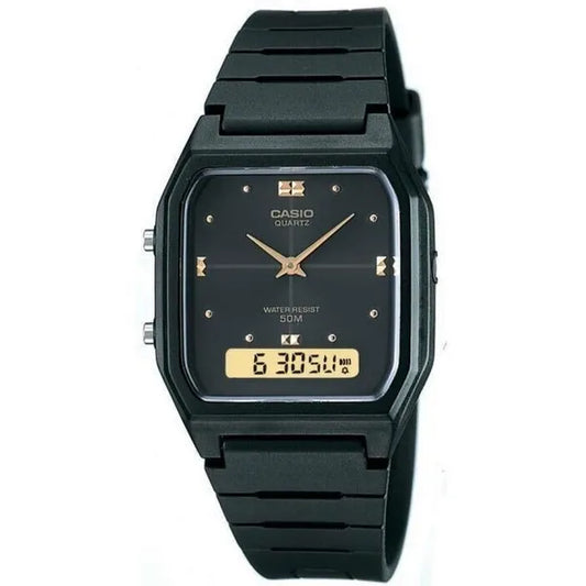 Casio AW-48HE-1AVDF női karóra, fekete, analóg-digitális, WR50