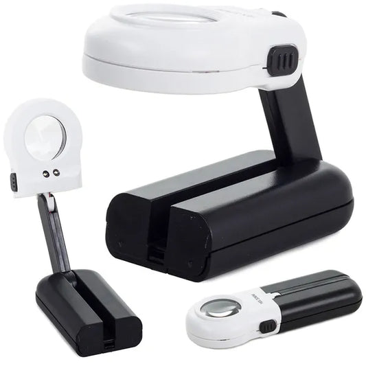 Kézi olvasónagyító 16x, 28 mm lencse, 2 LED, ékszerész minőség